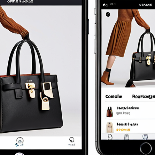 Home 4 **Prompt:** A sleek e-commerce app interface displaying AI-powered visual search. A user takes a photo of a stylish handbag. The app instantly shows similar handbags from different brands, along with customer reviews and price comparisons, all on a modern smartphone screen. The interface uses a trendy, minimalist design with a focus on easy navigation.